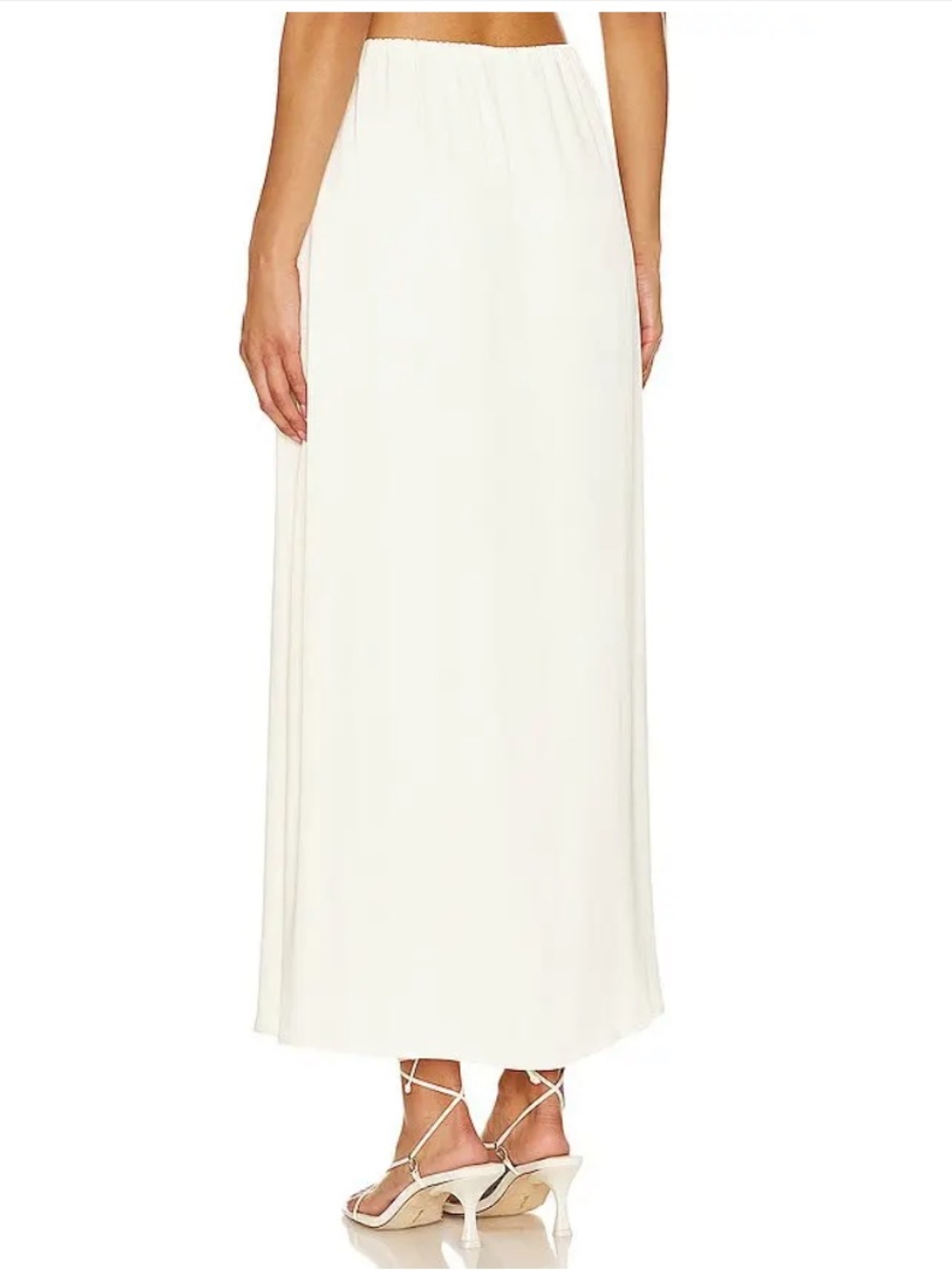 DONNI. Satiny Simple Skirt in Cream